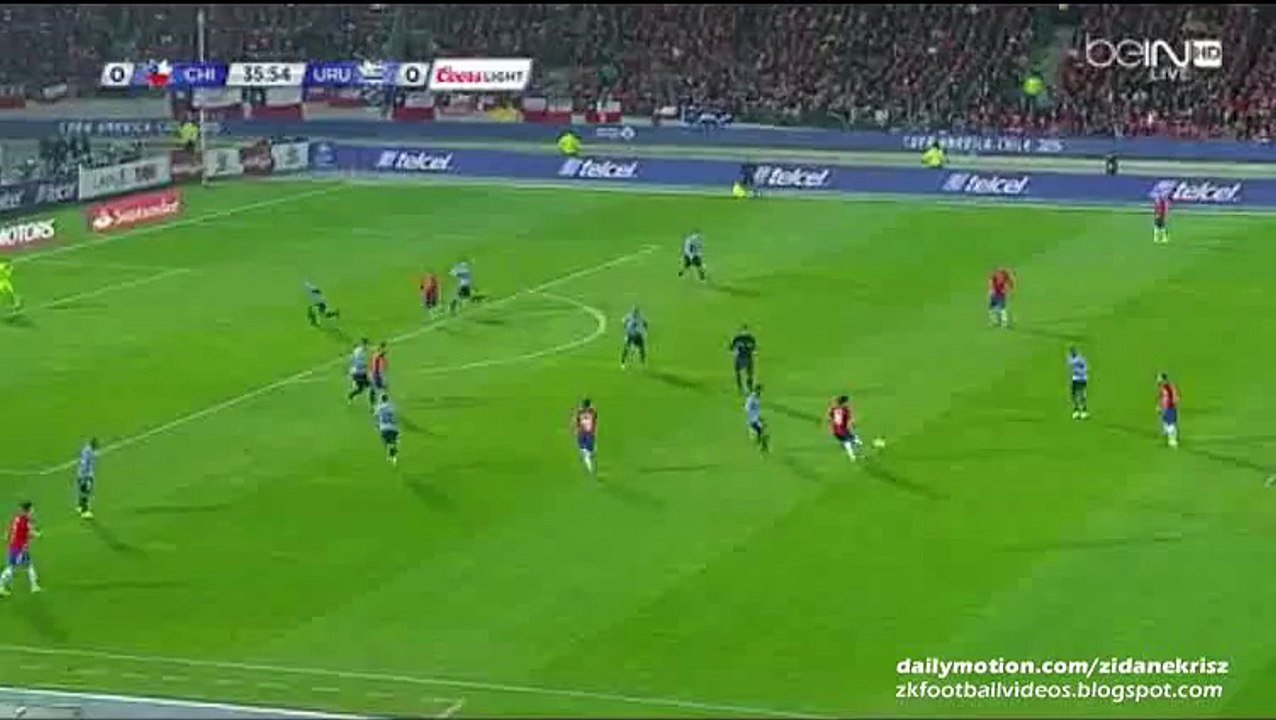 Arturo Vidal Fantastic Long Range Shot - Chile v. Uruguay 24.06.2015