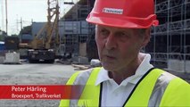 E4 Rotebro -- stålkonstruktion skjuts på plats | Trafikverket
