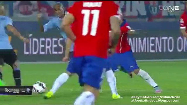 Arévalo Horror Faul on Vidal - Chile v. Uruguay 24.06.2015
