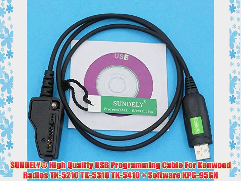 SUNDELY? High Quality USB Programming?Cable For Kenwood Radios TK-5210 TK-5310 TK-5410   Software