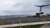 St. Maarten SXM - jet blast hits people on the Maho Beach - Insel Air :)