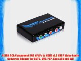 PETRH RCA Component RGB YPbPr to HDMI v1.3 HDCP Video Audio Converter Adapter for HDTV DVD