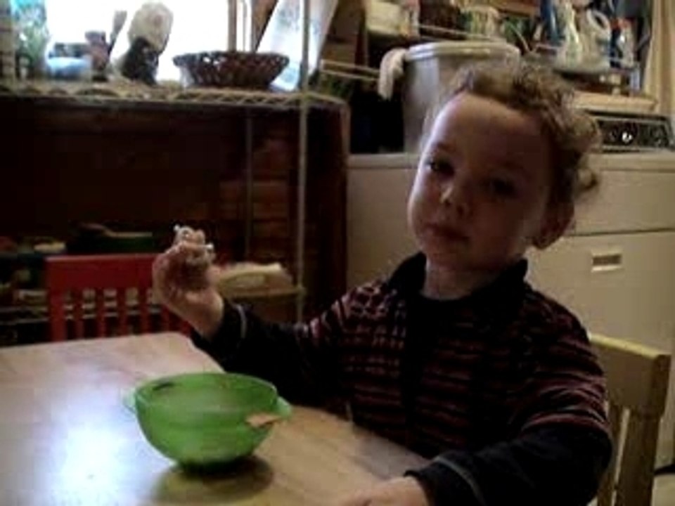 Two-Year-Old Eats With Chopsticks