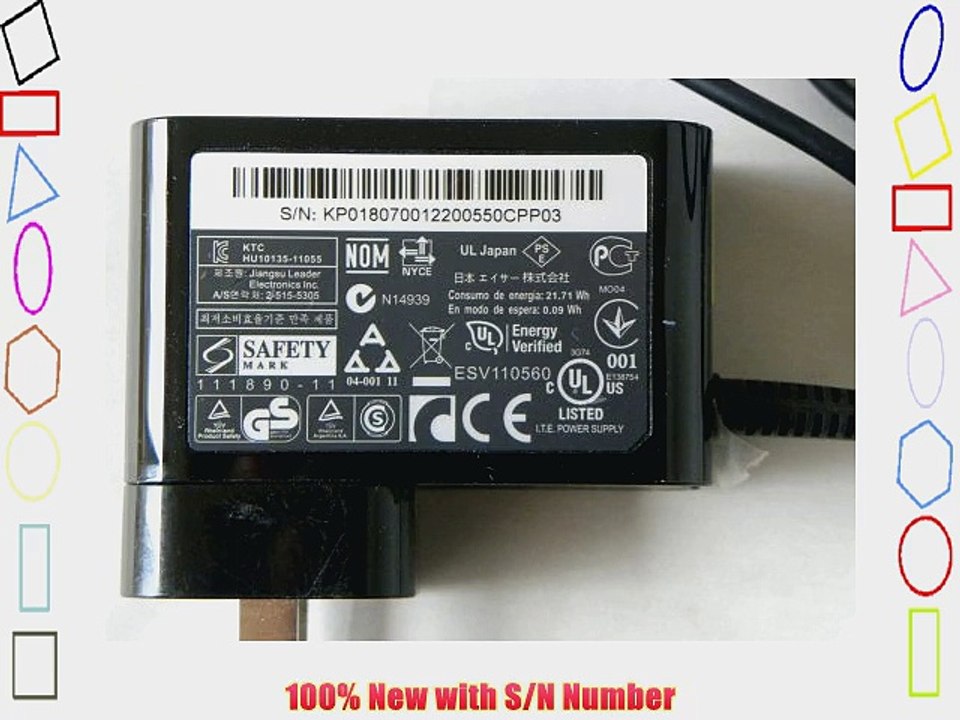 Original Acer Iconia Tab A510 Tab A700 Tab A701 Ac Adapter Charger with Plug Head video