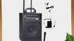 Pyle PWMA370 300 Watt Dual Channel Wireless Rechargeable Portable PA System With Handheld Mic