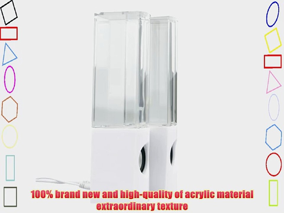Flylinktech? White Dancing Water Fountain Light Show Sound Speakers Plug And Play Colorful