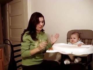 Aiden's first time eating baby food