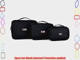 Bubm 3pcs/set Portable Universal Electronic Accessories Travel Organizer Case / Hard Drive