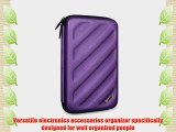 BUBM Portable EVA Hard Drive Case Electronics Accessories Travel Organizer (Purple)