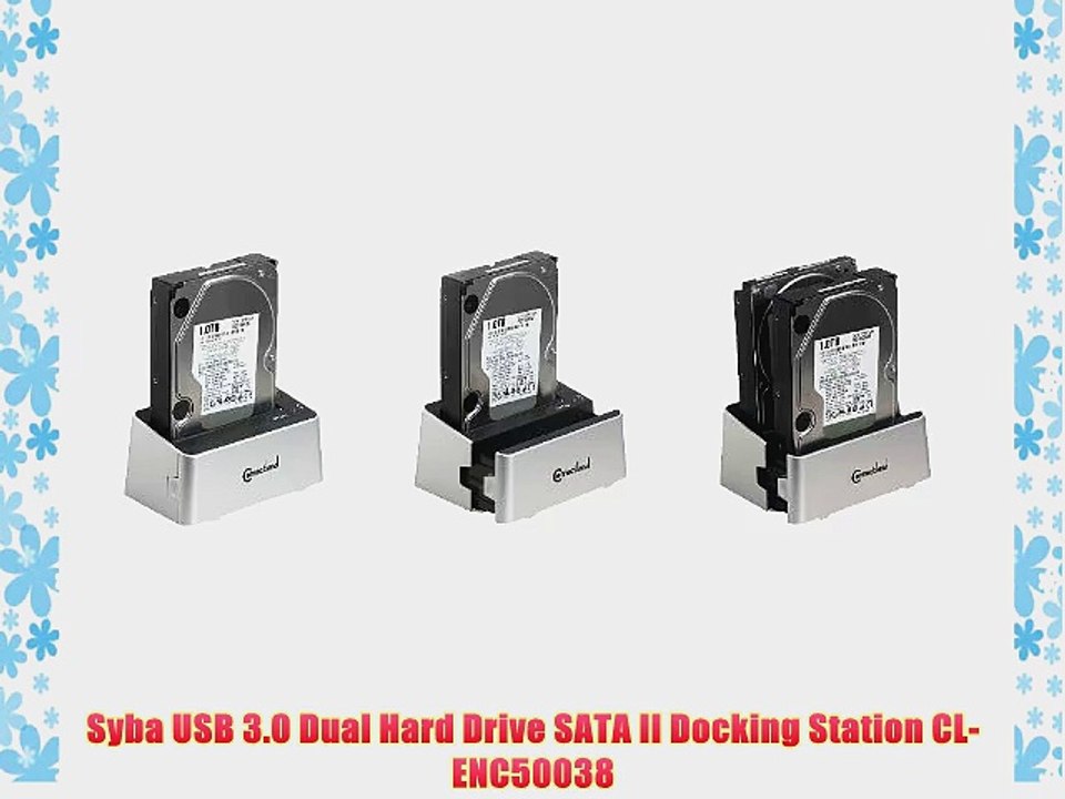 Syba USB 3.0 Dual Hard Drive SATA II Docking Station CL-ENC50038