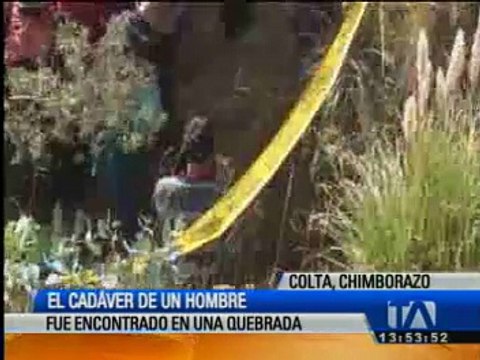 Cadáver de un hombre fue encontrado en una quebrada