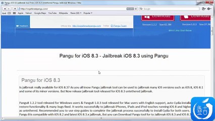 Download Video: iOS 8.3 Jailbreak Released! Pangu for iPhone,  iPod and iPad Jailbreak ios 8.3 Proof