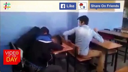 Funny Arab Friends in class room