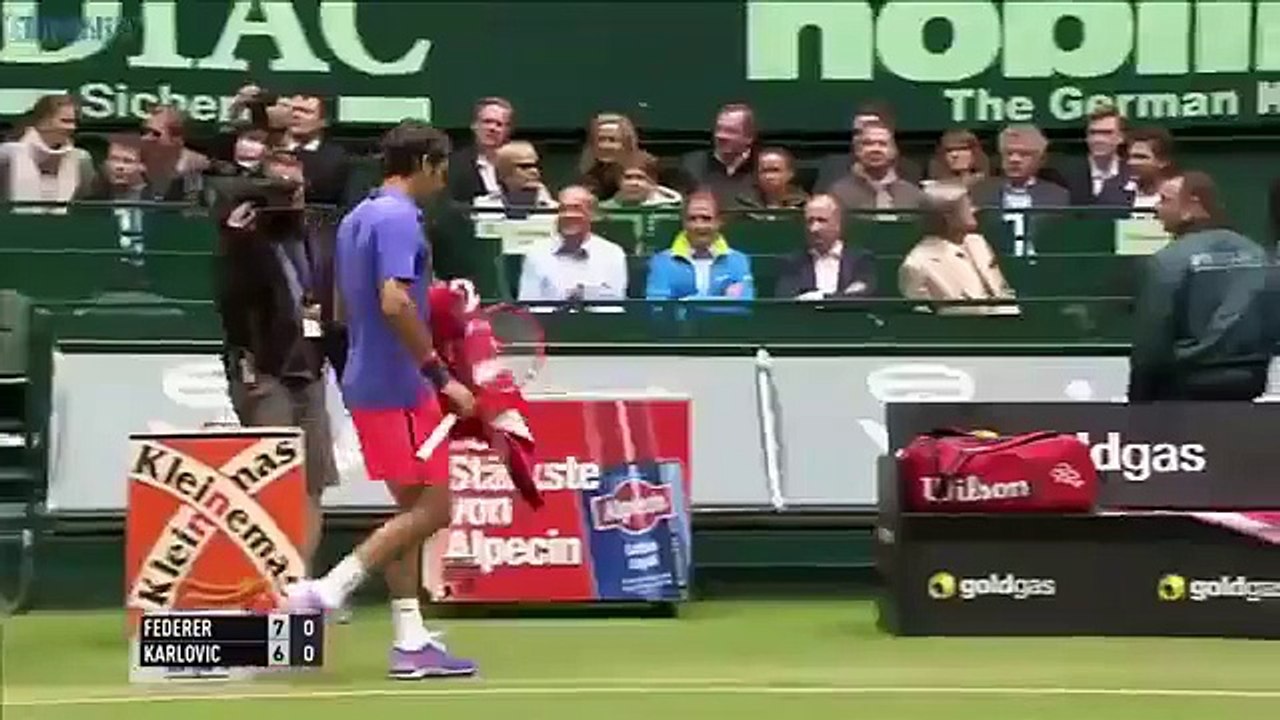 Roger Federer vs Ivo Karlovic 2015 Halle SF Highlights