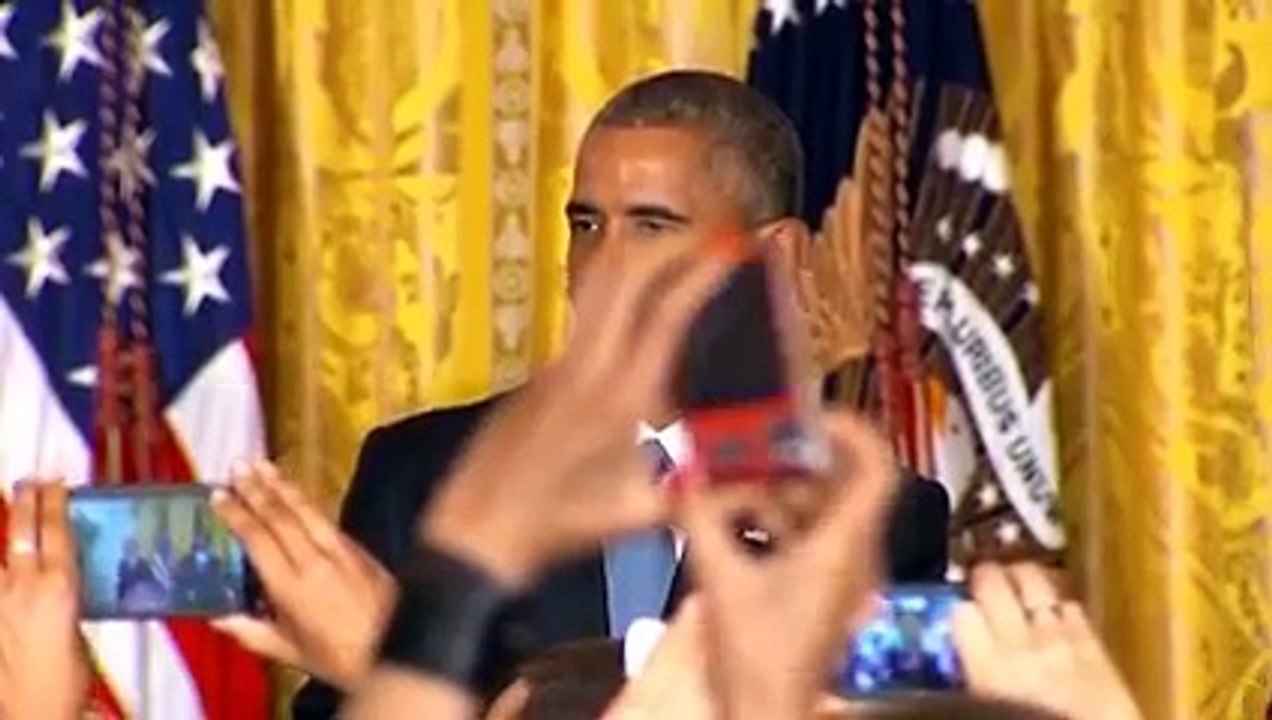 "This is my house..." -- Pres. Barack Obama engages in extended tit-for-tat with protester who began yelling at an Event