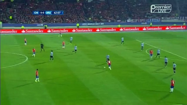 Edinson Cavani gets a red card - Chile vs Uruguay