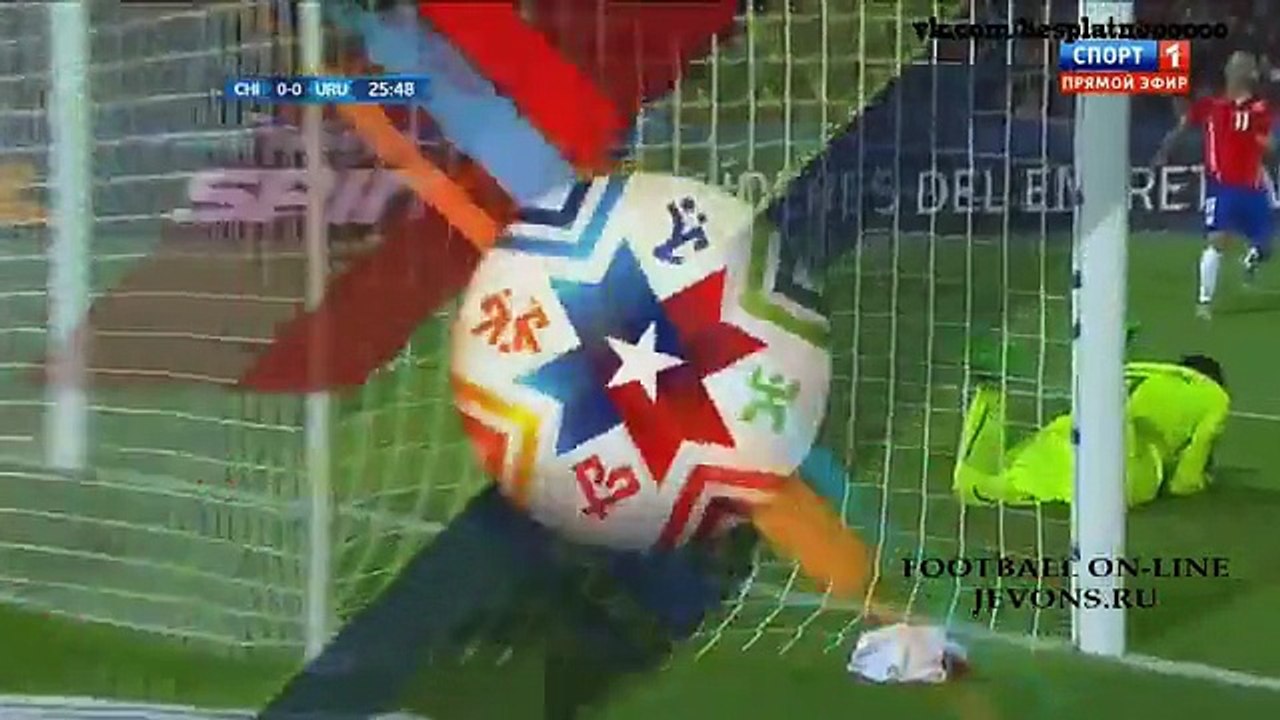 Chile vs Uruguay, 1-0, All Goals and Full Highlights, Copa America, 1/4 de Final, 24/06/2015