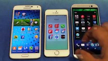 Samsung Galaxy S5 Vs Htc One M8 Vs Iphone 5S Opening Apps & Multitasking Speed