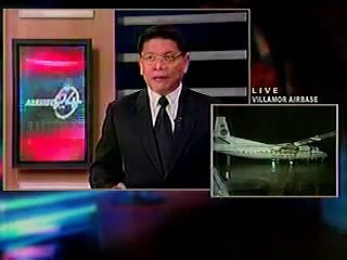 Maguindanao massacre suspect Andal Ampatuan Jr arrives at Villamor Airbase