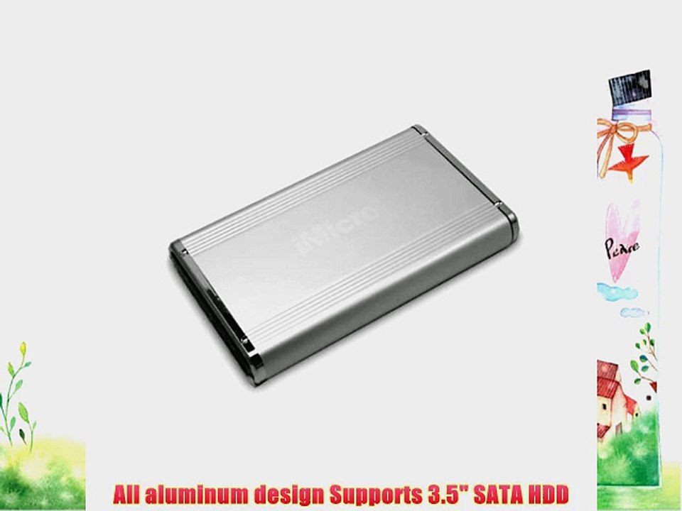 iMicro 3.5 Inch USB 2.0-SATA External Drive Enclosure IM35SATASI (Silver)