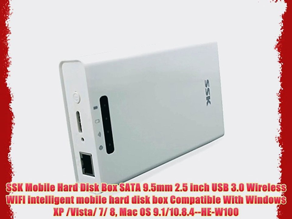 SSK Mobile Hard Disk Box SATA 9.5mm 2.5 inch USB 3.0 Wireless WIFI intelligent mobile hard