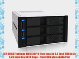 ICY DOCK FlexCage MB973SP-B Tray-less 3x 3.5 Inch HDD in 2x 5.25 Inch Bay SATA Cage - Front