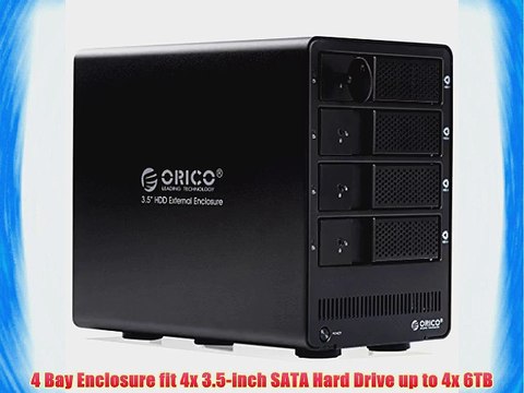 ORICO 9548U3 Aluminum Tool Free 4 bay 3.5-inch SATA Drive Enclosure Support 4x 6TB Drive