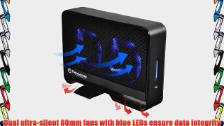 Thermaltake Max 5G Active Cooling Hard Drive Enclosure with Two 80mm Blue LED Fans USB 3.0