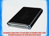 Acomdata Tango Plus USB 2.0/FireWire 400/FireWire 800 2.5 SATA Hard Drive Enclosure (Black)