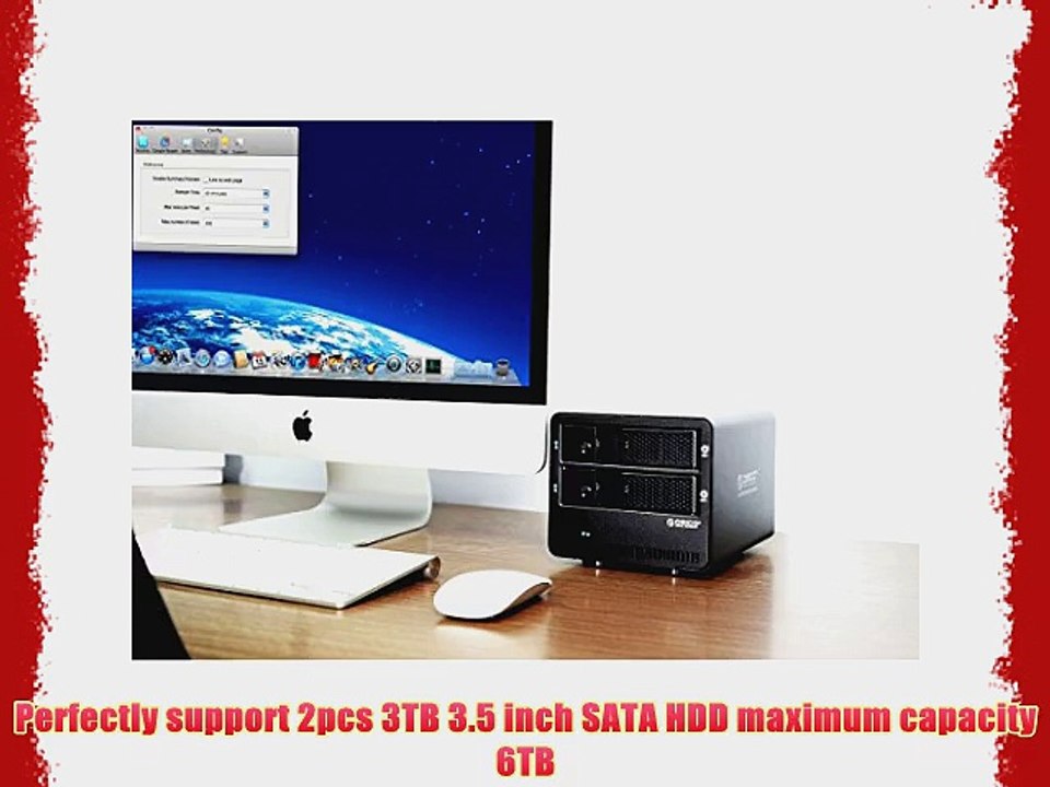 ORICO 9528RU3 Aluminum Tool Free USB 3.0 2 bay 3.5in SATA RAID External Enclosure Support 2x