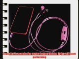 WolVol In-Ear Headphone Earphones with Microphone LED Flashing Lights (PINK) Syncs with the