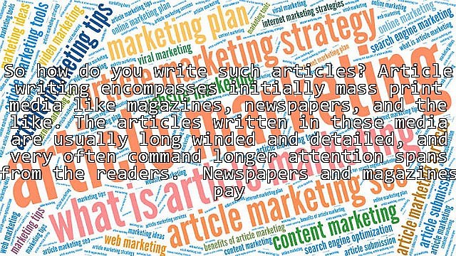 Article Marketing: How To Write Great Articles