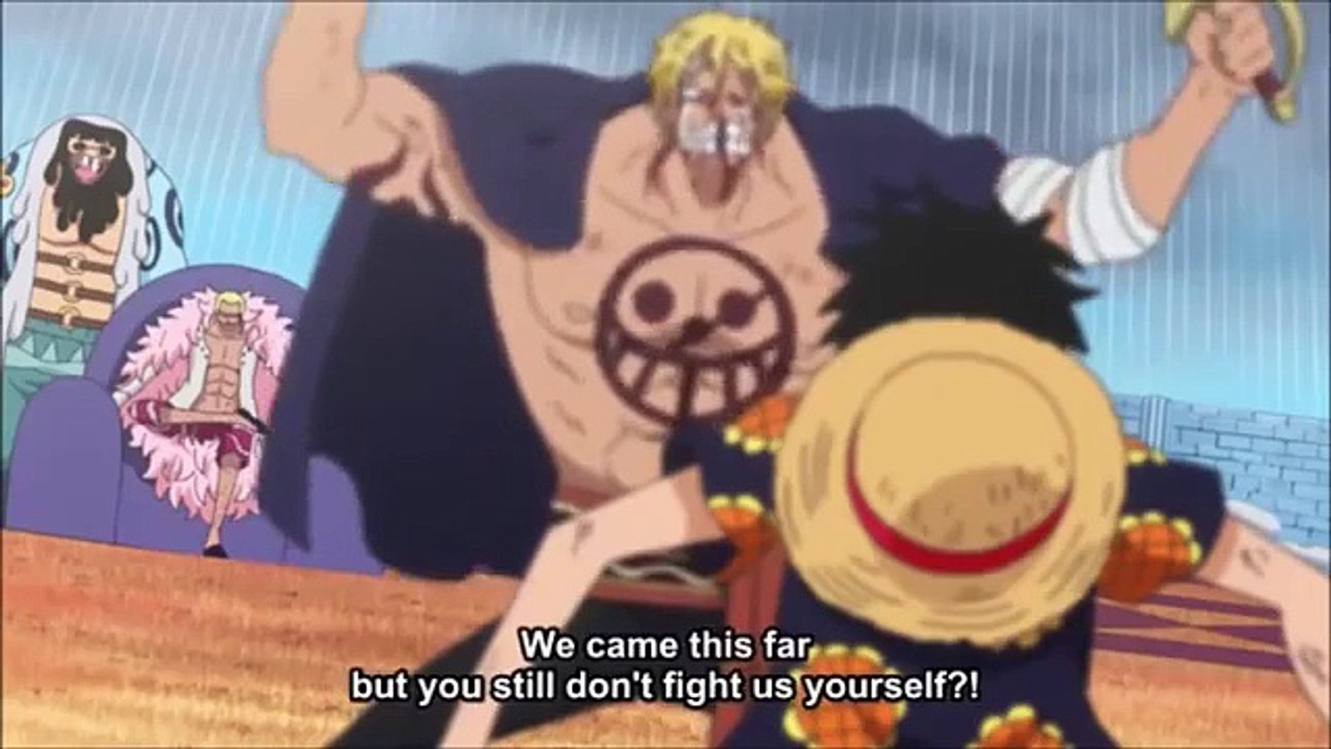 Luffy And Law Vs Doflamingo Red Hawk One Piece Video Dailymotion