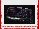 Superbpag 3 Color Changeable Backlit Illuminated USB Wired Gaming Keyboard with 19 Anti Ghosting