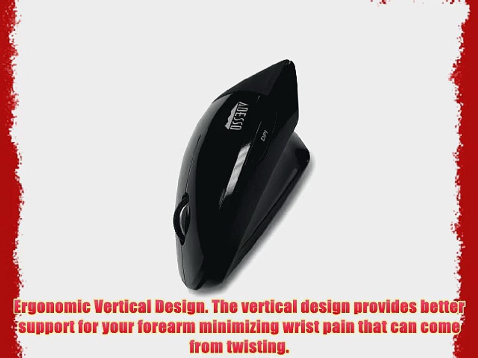 Adesso Vertical Ergonomic Illuminated Optical 6 Button 2 4 GHz RF 