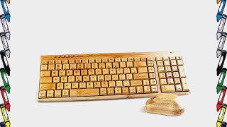 PDXSun 2.4GHz Standard 109 keys Natural Bamboo Handmade Keyboard and Mouse Whole set Wireless