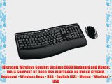 Microsoft Wireless Comfort Desktop 5000 Keyboard and Mouse. WRLS COMFORT DT 5000 USB BLUETRACK