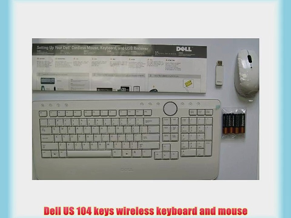 Dell Wireless US Keyboard and Mouse with USB Receiver White P/N X862M