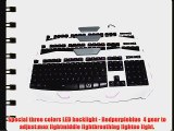 Superbpag 3 Color Changeable LED Backlit 104 Key USB Wired Gaming Keyboard - White