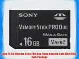 Sony 16 GB Memory Stick PRO Duo Flash Memory Card MSMT16G - Bulk Package