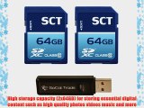 SCT 128GB (64GB x2) SD XC Memory Card Class 10 with SoCal Trade (tm) MicroSD HC XC