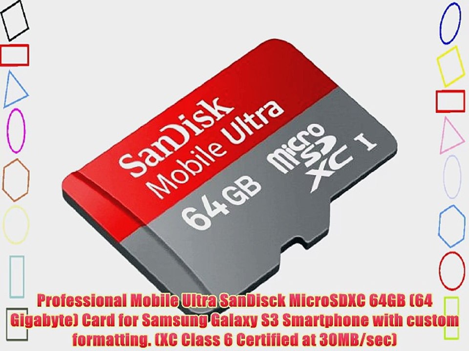 Professional Mobile Ultra SanDisck MicroSDXC 64GB (64 Gigabyte) Card for Samsung Galaxy S3