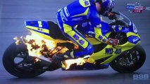 Sa moto prend feu alors qu'il roulait à 150 km/h !