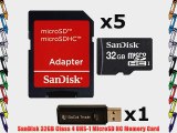 5 PACK - SanDisk 32GB MicroSD HC Memory Card SDSDQAB-032G (Bulk Packaging) LOT OF 5 with SD