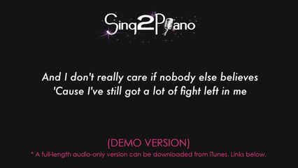 Fight Song (Lower Key - Piano karaoke demo) Rachel Platten