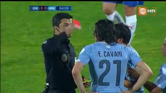 Edinson Cavani Red Card - Chile vs Uruguay 24.06.2015 (Copa America 2015)