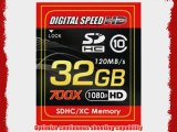 Digital Speed 32GB 700X Professional High Speed 120MB/s Error Free (SD) Memory Card Class 10