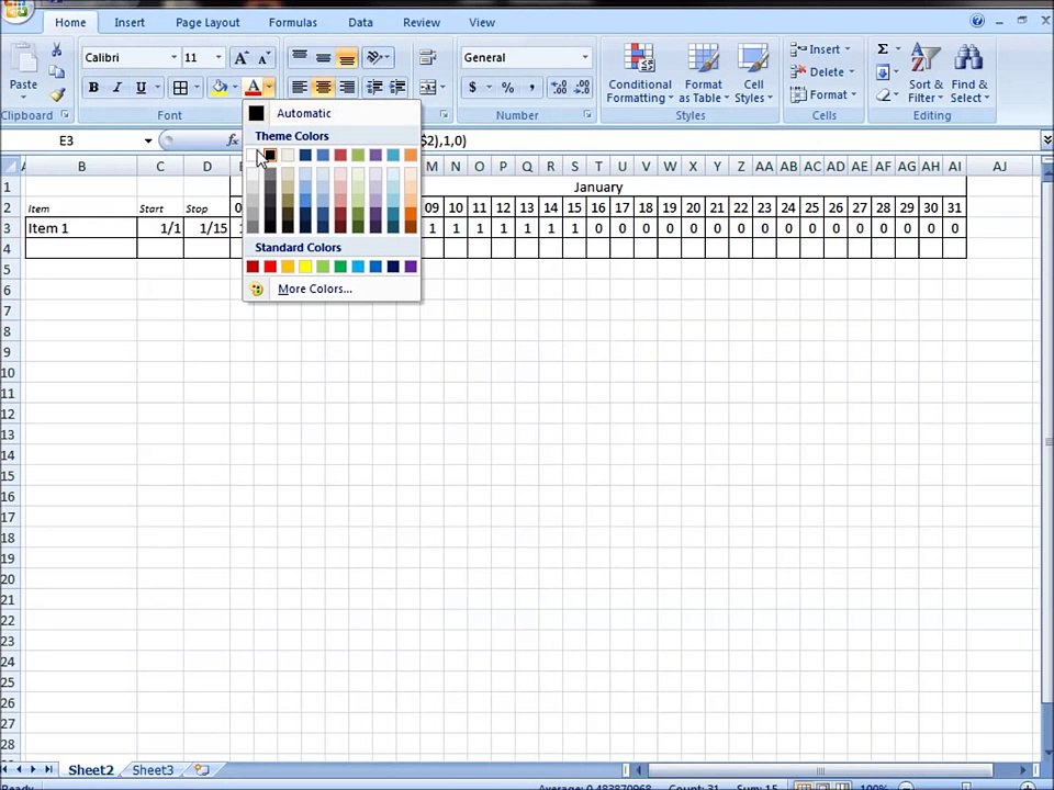Excel Tutorial: Make interactive visual schedule with one formula!