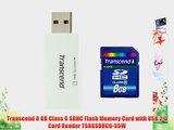 Transcend 8 GB Class 6 SDHC Flash Memory Card with USB 2.0 Card Reader TS8GSDHC6-S5W