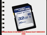 Memory Master 32 GB SDHC Flash Memory Card P-SDHC32G10-EFMM